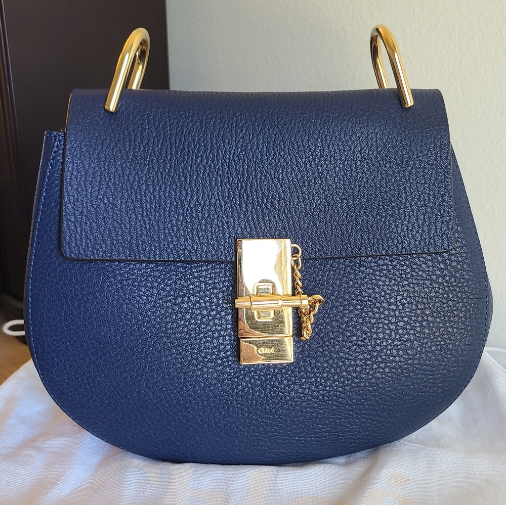 Chloe Drew Shoulder Bag in Navy - Gently Used, Great Condition